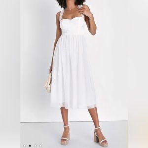 Lulus white corset tie dress